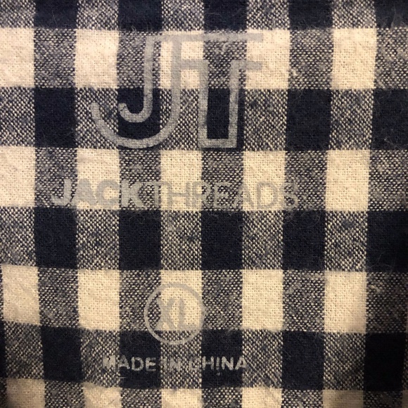 JackThreads Gingham Plaid Long Sleeve Button Down Shirt - Extra Large - Picture 4 of 4